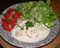 Salade de crevettes et sa sauce boursin