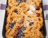 Un gratin de pâtes très gourmand.Une recette proposée par Marie du blog 'Paris dans ma cuisine'.
