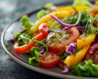 Salade laitue, tomates et poivrons