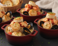Cassolettes de Saint-jacques et homard