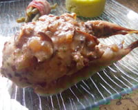 Cailles farcies aux marrons et cèpes