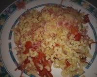 Gratin de coquillettes jambon-tomates