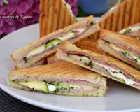 Croques courgettes et persil, jambon et fromage frais Kiri