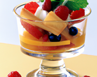 Verrine de fruits de saisons aux madeleines de Commercy