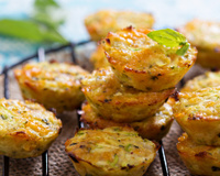 Petits flans aux courgettes,épinards et fromage