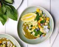 Tartare de concombres de France, avocat et mangue