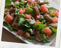 Salade de mâche au pamplemousse et aux figues