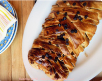 Tarte tressée pommes, cannelle, noisette