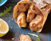 Nuggets croustillants au citron, amande et son d’avoine