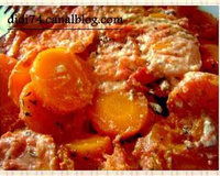 Gratin de carottes au concentré de tomates et boursin aux noisettes et noix