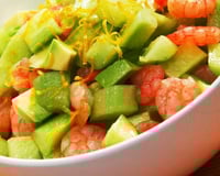 Salade de crevettes et avocat au Carré Frais en verrines