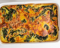 Gratin au blanc et vert de blette au jambon