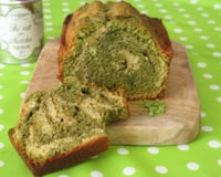 Cake marbré au thé matcha et à la vanille