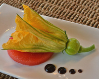 Fleurs de courge/chèvre/pastèque