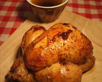 Coquelet à la peau qui croustille
