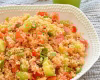 Taboulé aux poivrons, tomates et concombre