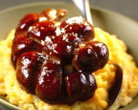 Rognons de génisse caramélisés et purée à la fourchette