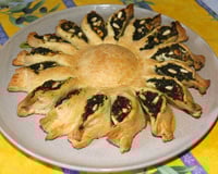 Tarte soleil aux épinards, féta et pignon