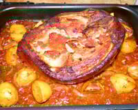 Rouelle de porc à la moutarde et vin blanc