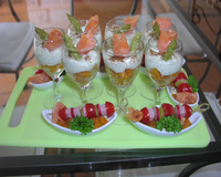 Verrines de carottes et d'asperges