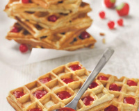 Gaufres légères à la confiture Fraises et Groseilles