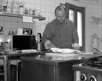 Le gâteau renversé, pêche et polenta