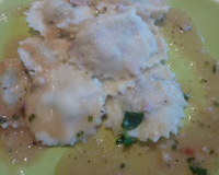 Raviolis farcis au jambon et sa sauce au cresson