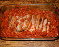 Rôti de veau et sa sauce tomate.