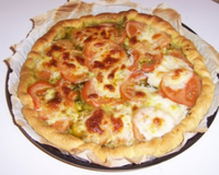 Tarte tomates, pesto, mozzarella