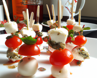Brochettes tomates mozza