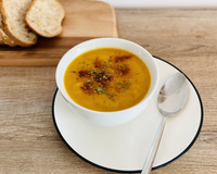 Potage carotte, courge musquée et lentilles corail