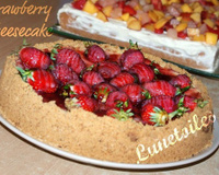 Cheesecake aux fraises et citron, strawberry et lime cheesecake