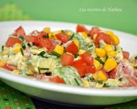 Bah oui... un peu marre de l'hiver (qui n'est pas fini !) et trop envie de couleurs dans les assiettes. Donc une petite salade légèrement relevée et rapide à réaliser,…