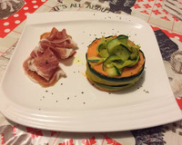 Duo de patates douces et courgette avec son jambon de pays