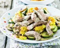 Emincé d'agneau au crumble de parmesan