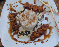 Brochettes de crevettes laquées