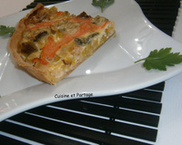 Tarte poireaux, saumon fumé et gorgonzola