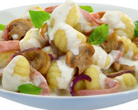 Gnocchis crémeux aux lardons et champignons