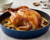 Chapon aux morilles et au vin jaune