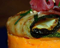 Duo de patates douces et courgette avec son jambon de pays