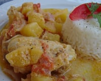 Fricassée de poulet au lait de coco