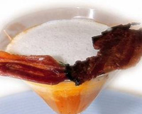 Cappucino andalou à la Fourme d'Ambert et aux lards croustillants