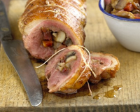 Magret de canard fermier des Landes farci aux champignons et jambon de Bayonne