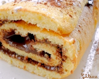 Voici le gâteau que ma grand-mère fait depuis que je suis toute petite, fourré de Nutella ou confitureIl est excellent !