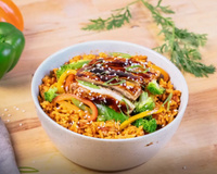 Riz à la méditerranéenne et poulet Teriyaki