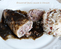 Encornet ou calamar farci sauce à l'encre