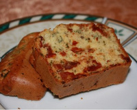 Cake tomates confites basilic