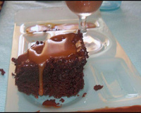 Fondant au chocolat et sauce caramel