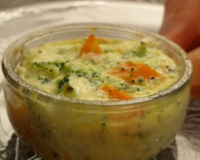 Flan de brocolis et de carottes au chèvre