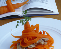 Papillotes de merlan et tagliatelles de carottes thermomix